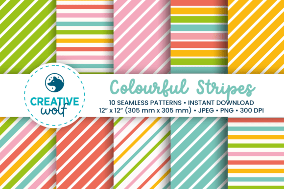 Download Bold Colorful Stripes Seamless Patterns - Stripes Collection
