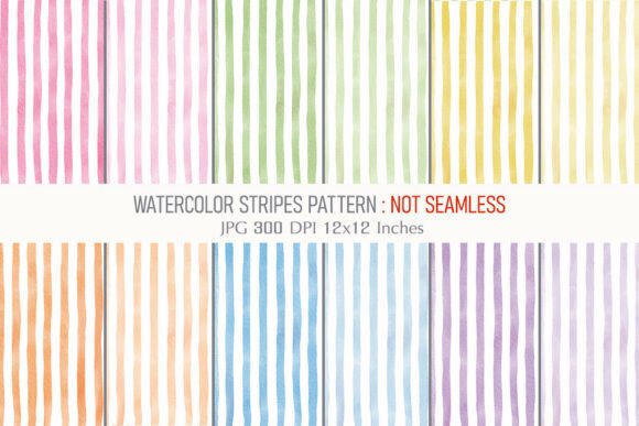 Download Watercolor Stripes Pattern Digital Paper - Stripes Collection