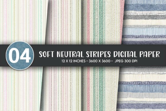 Download Soft Neutral Stripes Digital Paper - Stripes Collection