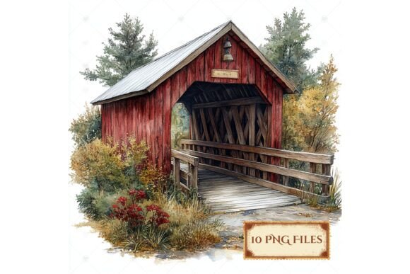 Download Old Covered Bridge Scrapbook Background - Scrapbook background Collection