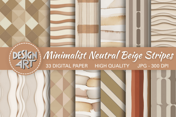Download Minimalist Neutral Beige Stripes Pattern - Stripes Collection