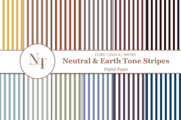 Download Neutral Stripes Digital Paper - Stripes Collection